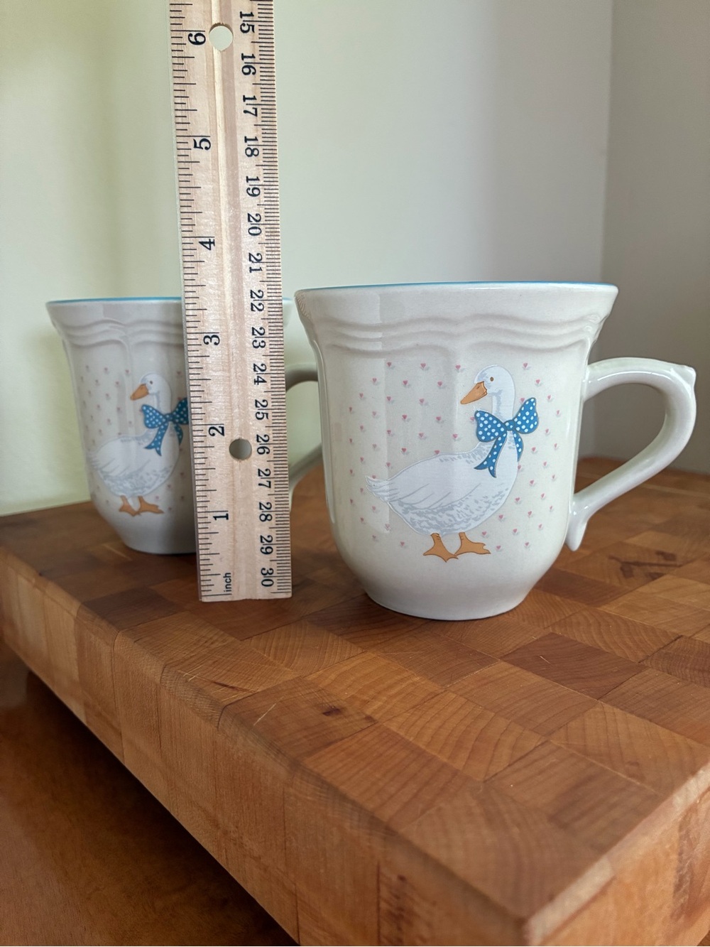 Blue Bow Goose Mug Set of 2: Country Kitchen Cottagecore: Aunt Rhody - Picture 8 of 9